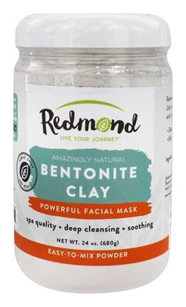 Bentonite Clay Facial Mask - 10 oz. by Redmond Trading (pack of 1) Dermal Korea Collagen Essence Full Face Facial Mask Sheet (16 Combo Pack)